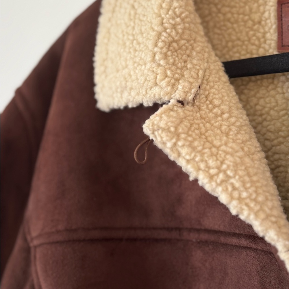 Lauren Ralph Lauren Brown Coat with Cream Collar - Picture 4 of 6